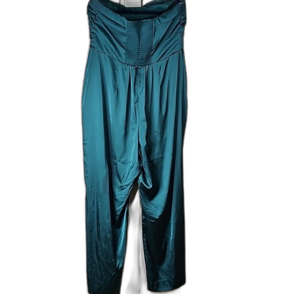 Jumpsuit Prom Evening By Abercrombie & Fitch Strapless Satin Look Size XLT - Picture 3 of 7